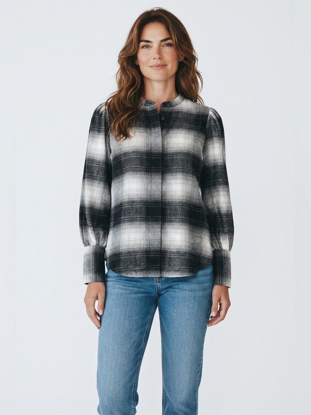 Banana Republic Volume Sleeve Button Front Top // Black // XS Petite // NEW